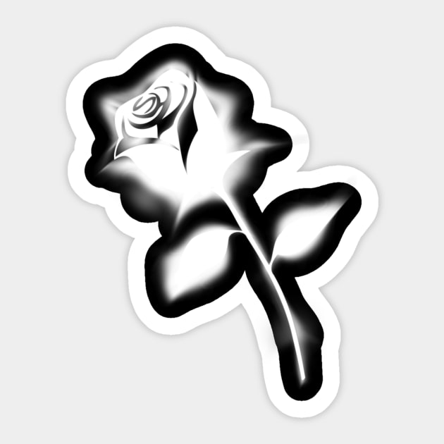White Rose Gothic Sticker by SpassmitShirts